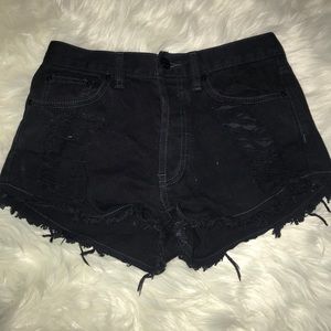 Dark navy blue high waisted shorts